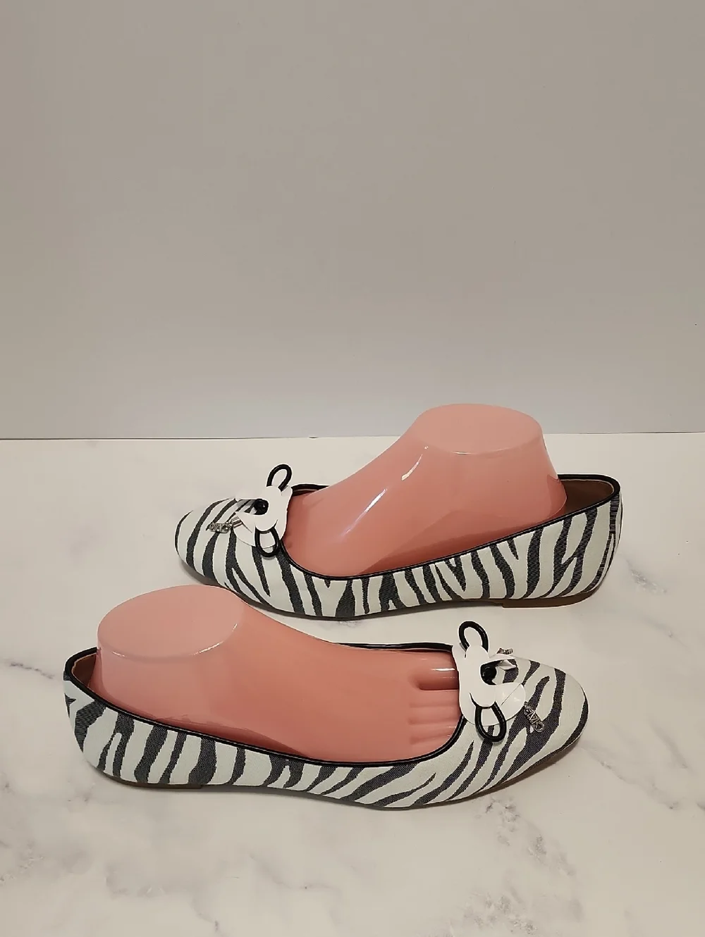 Michael Kors Zebra Print Ballet Flats with Bow Accent Brand New